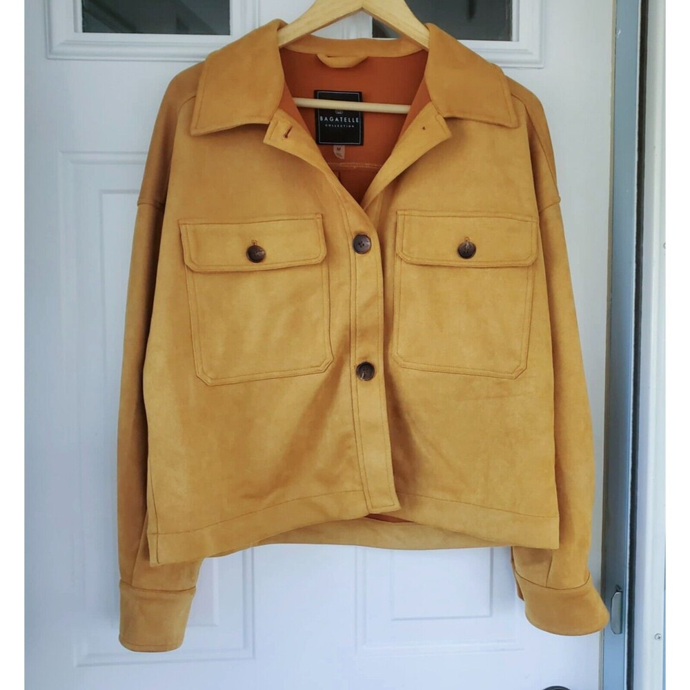 Bagatelle Collection Mustard Orange Soft Jacket Button Fall Women's Size Medium